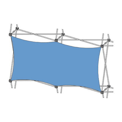 Rectangular trade show fabric graphic display with tensioned frame for exhibitions and events