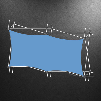 Trade show fabric display frame with graphic panel for exhibitions and special events