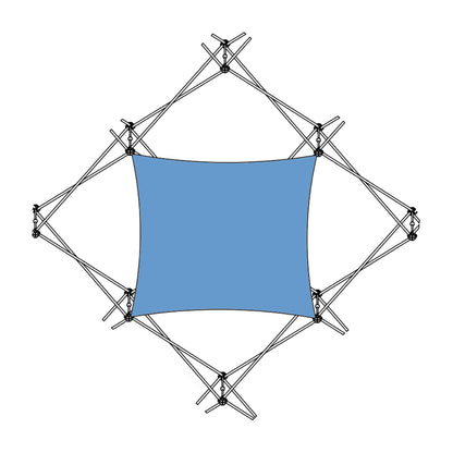 Expandable trade show display frame with tension fabric for exhibitions and special events