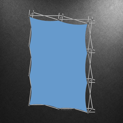 Modular pop-up display frame with graphic, ideal for trade shows and exhibition booths