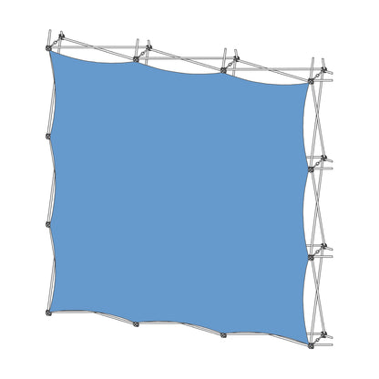 Fabric graphic tension display frame suitable for trade shows and exhibitions