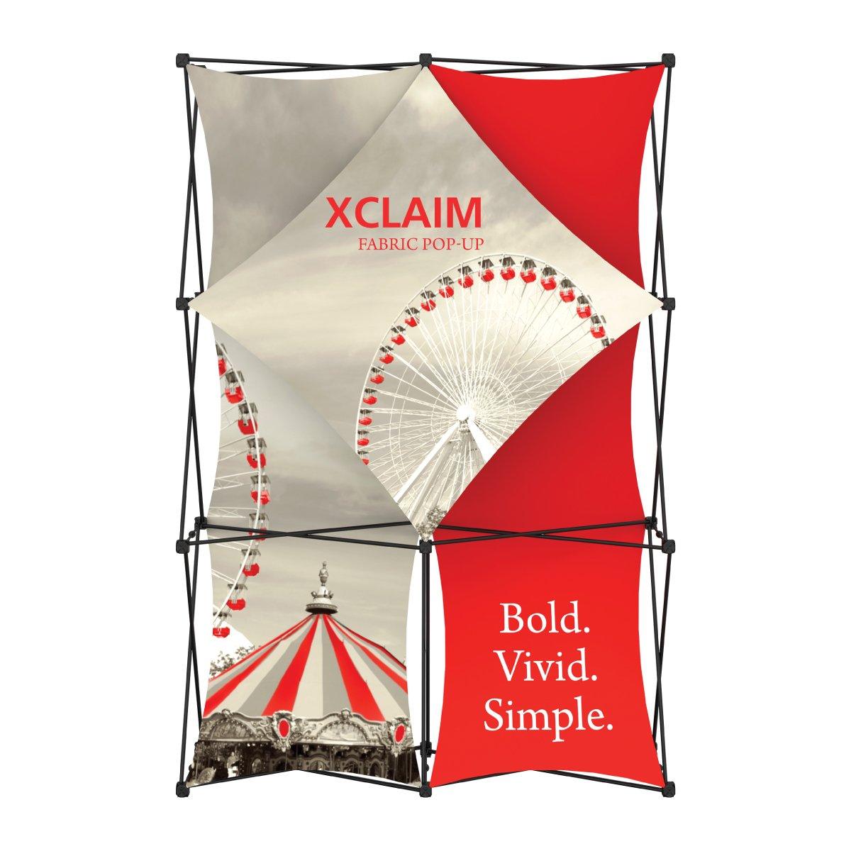Xclaim fabric pop-up display with carnival and ferris wheel graphics for trade shows and exhibitions