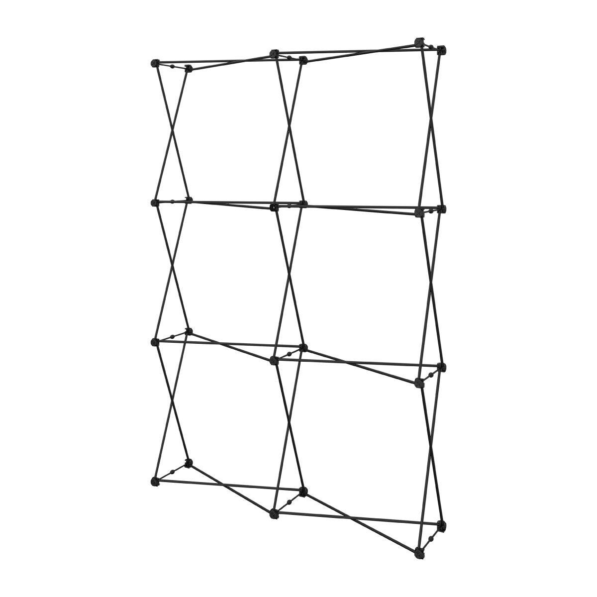 Collapsible frame for trade show and exhibition display backdrop setup