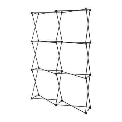 Collapsible frame for trade show and exhibition display backdrop setup
