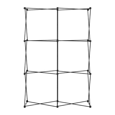 Expandable frame structure for trade show and exhibition display backdrop
