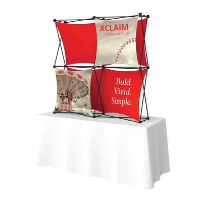 5ft tabletop fabric pop-up display with bold graphics for trade shows and promotional events