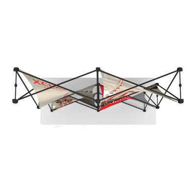 5ft tabletop trade show display with collapsible frame and printed graphics for exhibitions