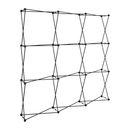 Expandable frame structure for trade show displays, suitable for exhibitions and special events