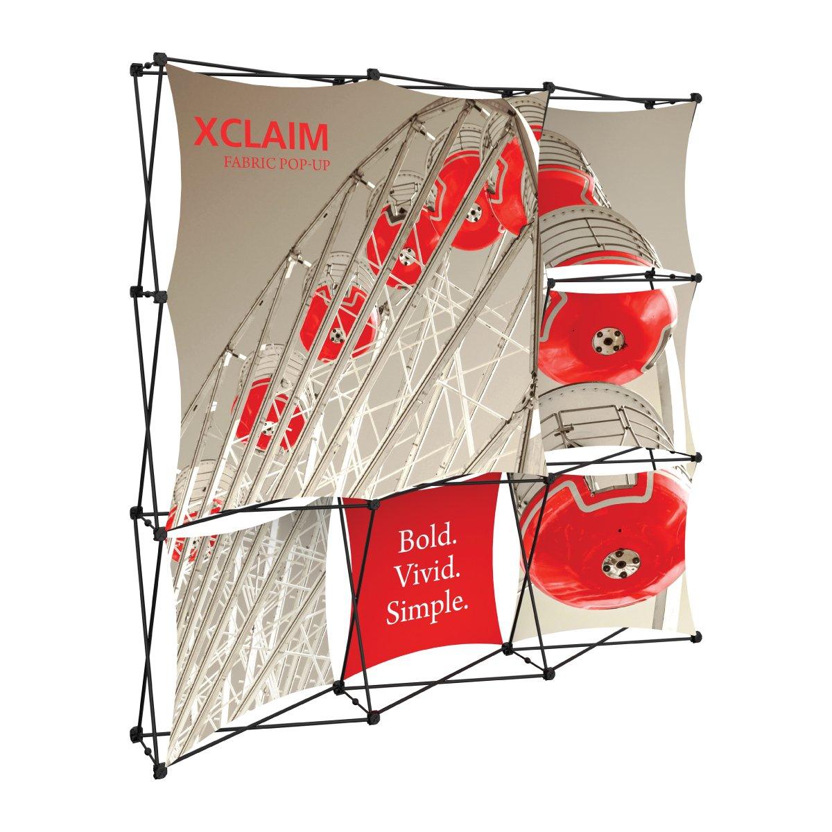 Xclaim fabric pop-up display with ferris wheel graphic for trade shows and exhibitions