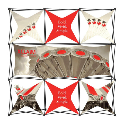 Fabric pop-up display with carnival-themed graphics for trade shows, exhibitions, and events
