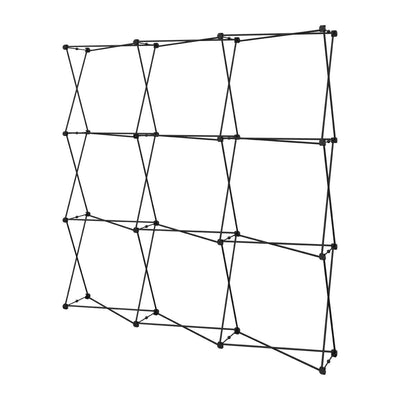 Foldable trade show display frame structure for exhibitions and special event backdrops