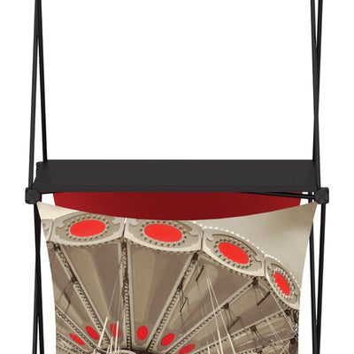 Portable display shelf with custom printed fabric for trade shows and exhibitions