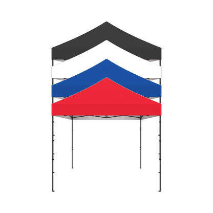 Stacked trade show pop-up tents with frame structures for exhibitions and special events