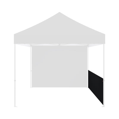 Side panel for trade show tent enhancing booth privacy and branding at exhibitions and events
