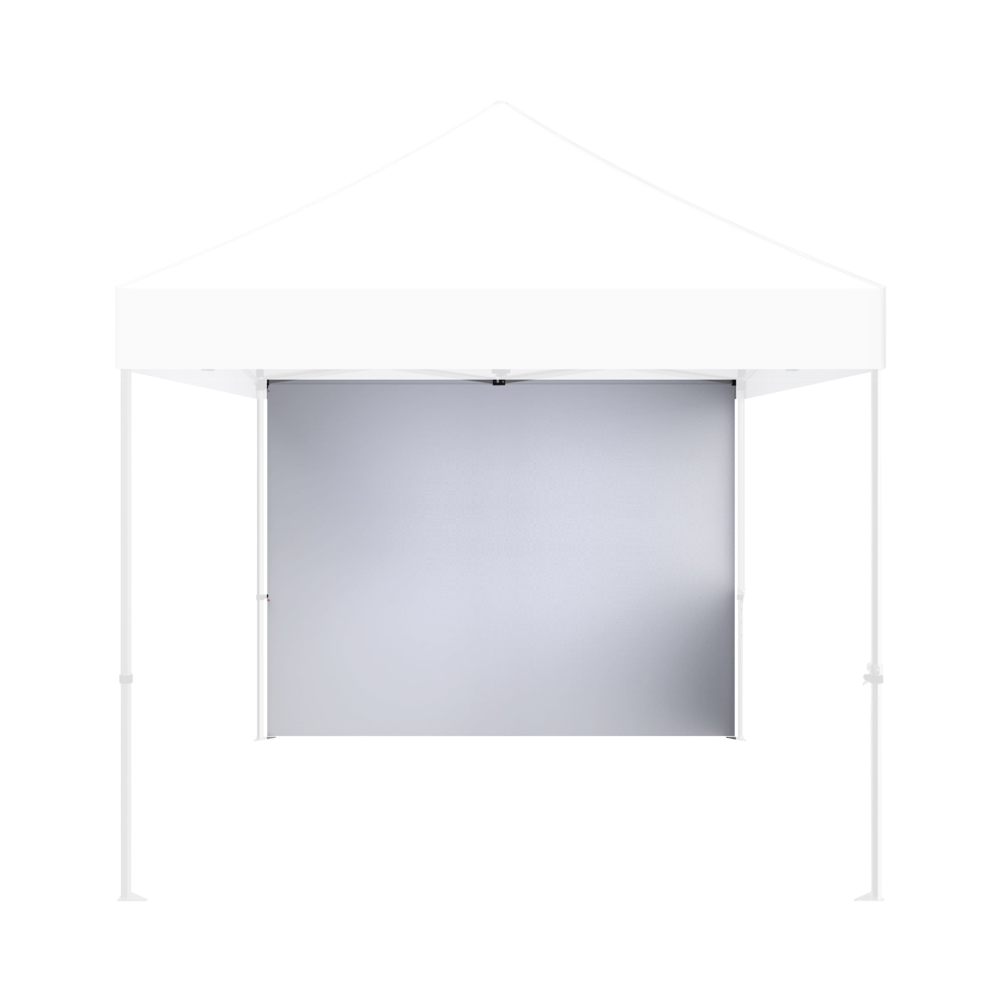 10ft trade show canopy tent with solid background panel for exhibitions and events