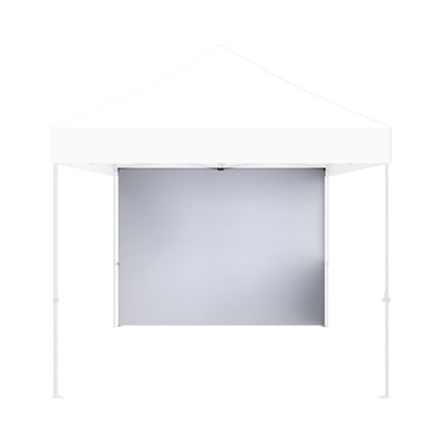 10ft trade show canopy tent with solid background panel for exhibitions and events