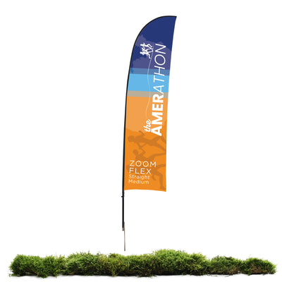 Zoom Flex medium straight flag banner used for trade shows and special events promotion