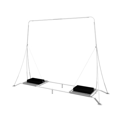 freestanding trade show display frame with weighted base for exhibitions and special events