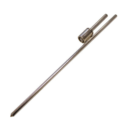 Metal flagpole and stabilizer component for trade show and exhibition displays