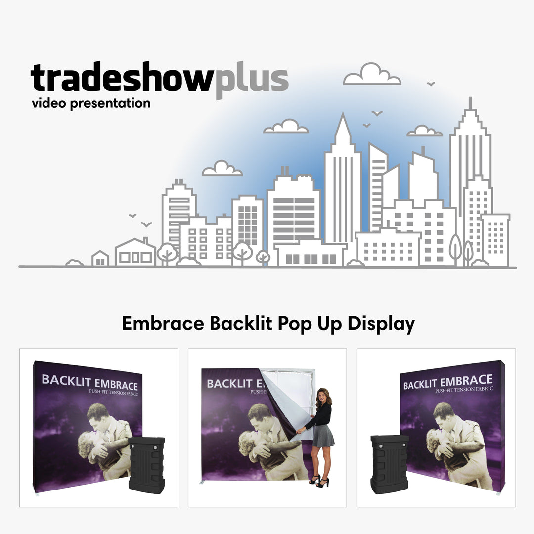 Embrace 3x3 Push-Fit Tension Fabric Displays with End Caps